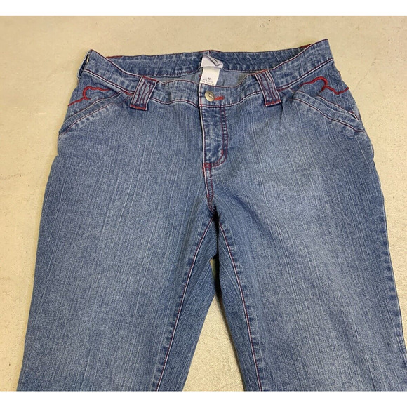 JW Div of Junction West Jeans Women Size 10 Bootcut Embroidery Red Trim Trousers - Picture 6 of 15